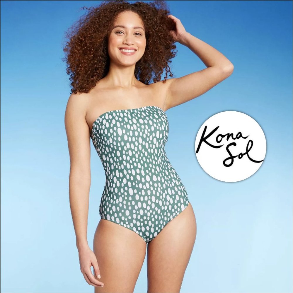 KONA SOL Straight Neck Medium Coverage One Piece Swimsuit NEW WITH TAG!